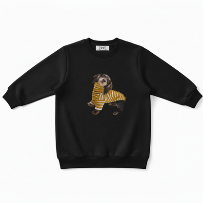 Adorable Wiener Dog Striped Sweater Pet Lover Crewneck C1011