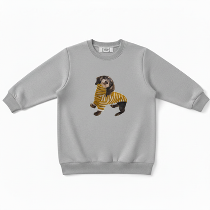Adorable Wiener Dog Striped Sweater Pet Lover Crewneck C1011