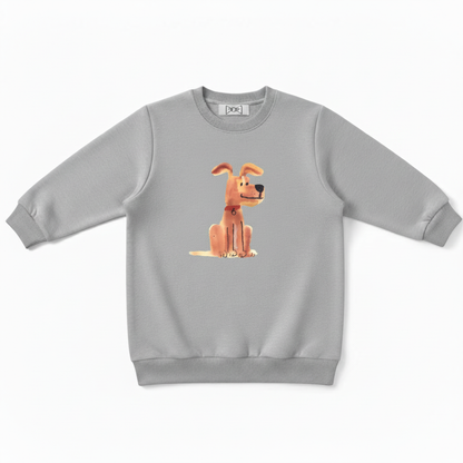 Cute Sitting Dog Cartoon Graphic Crewneck C1014