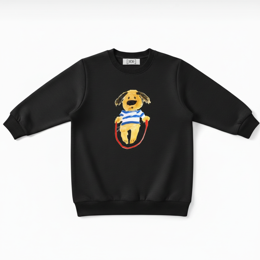 Playful Puppy Jump Rope Dog Lover Crewneck C1015