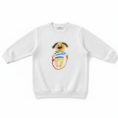 Playful Puppy Jump Rope Dog Lover Crewneck C1015