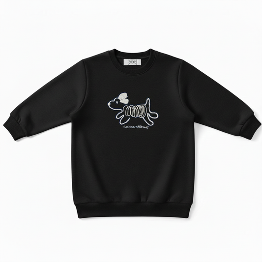 Fashion Dachshund Sketch Graphic Crewneck C1016