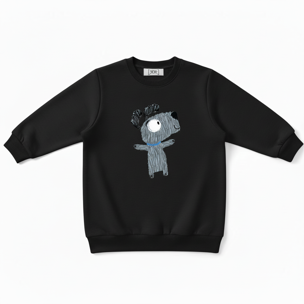 Cute Messy Hair Dog Pet Lover Crewneck C1017