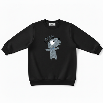 Cute Messy Hair Dog Pet Lover Crewneck C1017