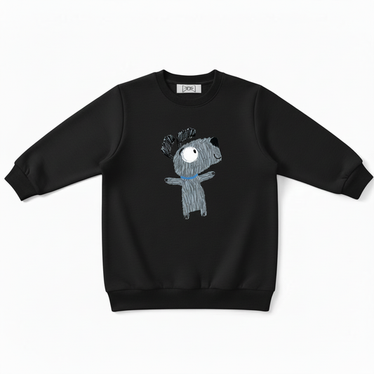 Cute Messy Hair Dog Pet Lover Crewneck C1017