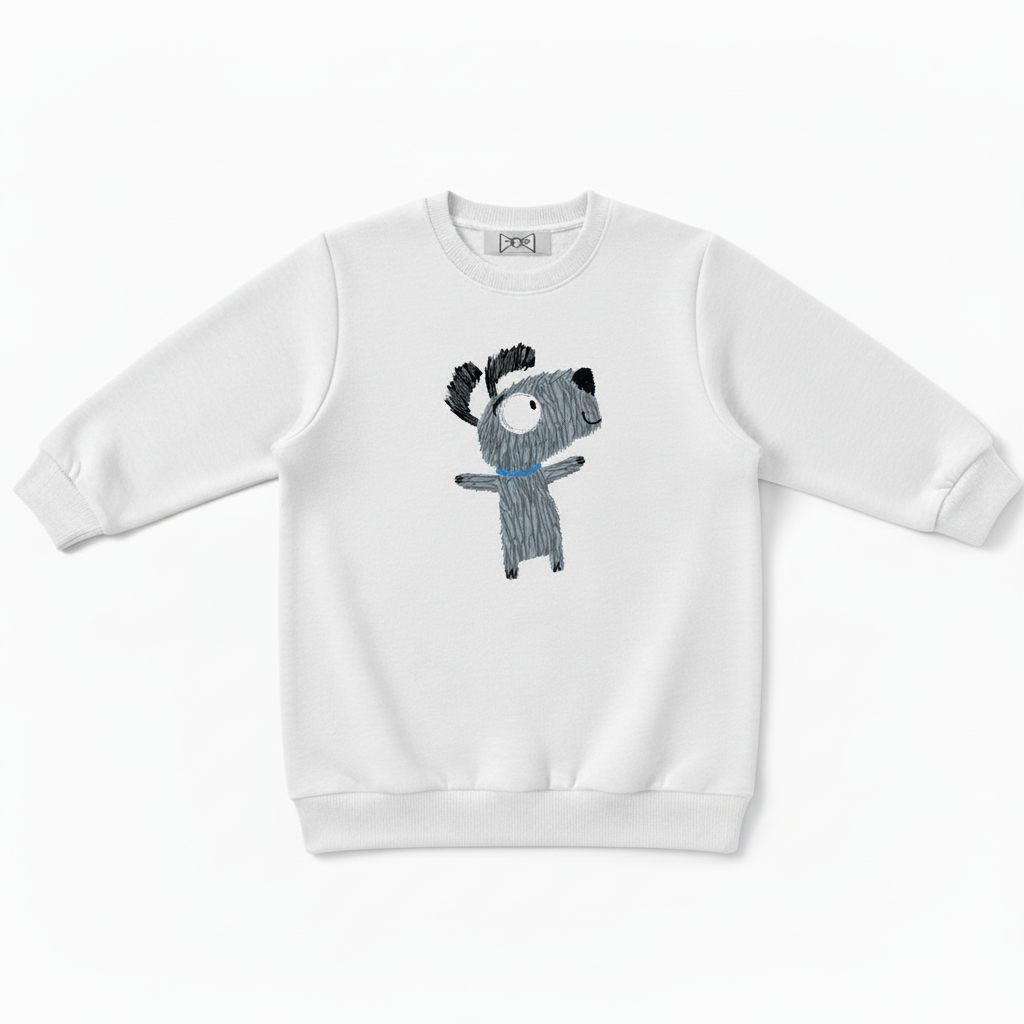 Cute Messy Hair Dog Pet Lover Crewneck C1017