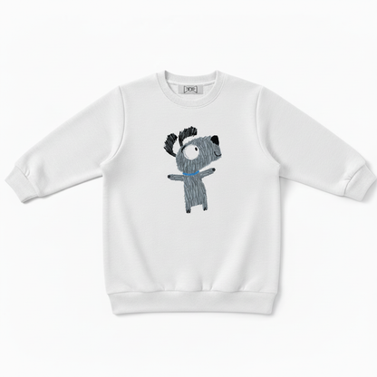Cute Messy Hair Dog Pet Lover Crewneck C1017