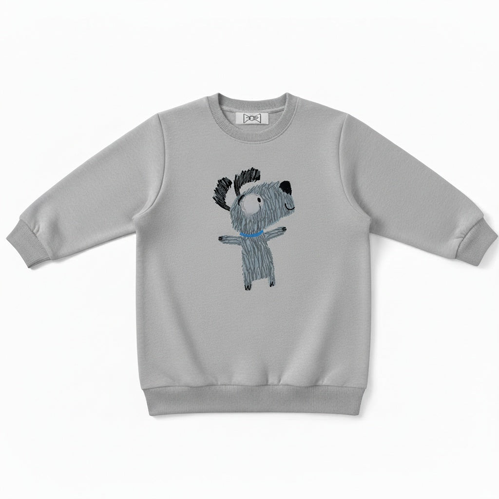 Cute Messy Hair Dog Pet Lover Crewneck C1017