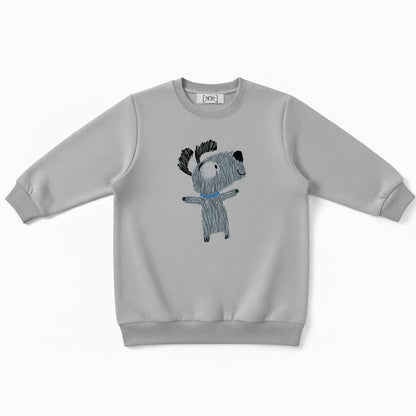 Cute Messy Hair Dog Pet Lover Crewneck C1017