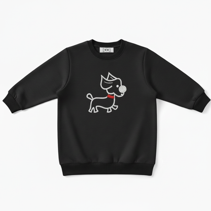 Pixel Art Dog Red Collar Graphic Crewneck C1021