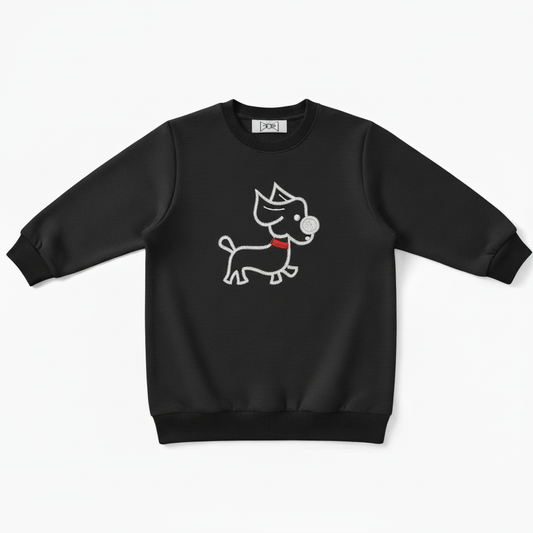 Pixel Art Dog Red Collar Graphic Crewneck C1021