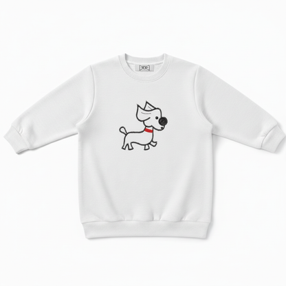 Pixel Art Dog Red Collar Graphic Crewneck C1021