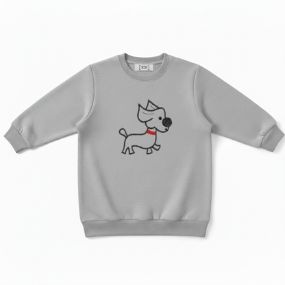 Pixel Art Dog Red Collar Graphic Crewneck C1021