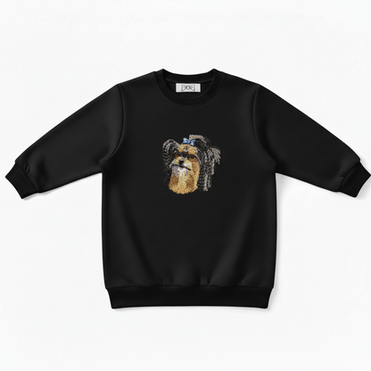 Yorkshire Terrier Blue Bow Pet Lover Crewneck C1024