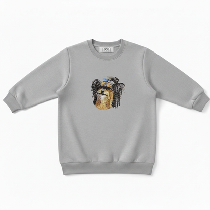 Yorkshire Terrier Blue Bow Pet Lover Crewneck C1024
