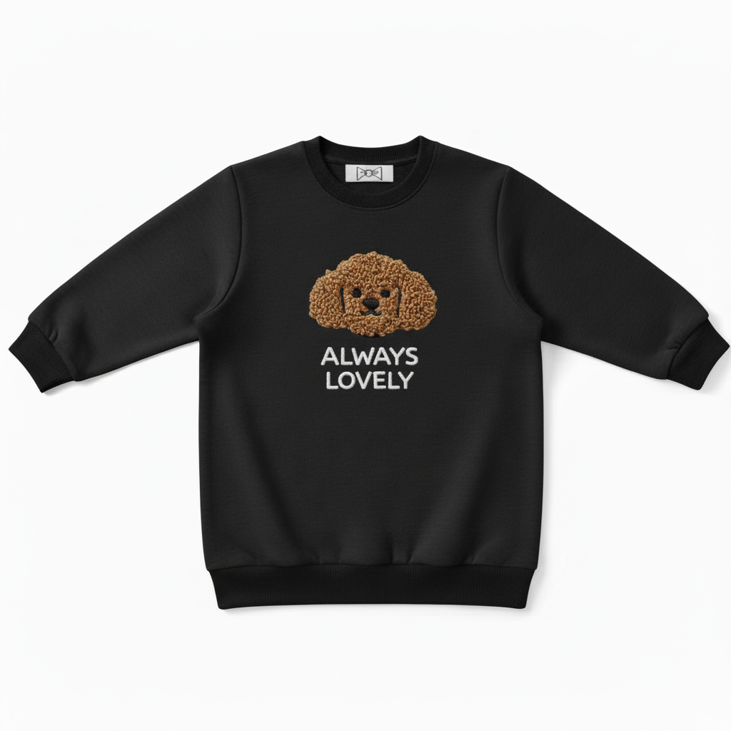 Always Lovely Curly Poodle Pet Lover Crewneck C1025