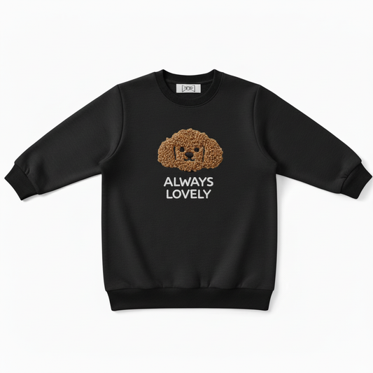 Always Lovely Curly Poodle Pet Lover Crewneck C1025