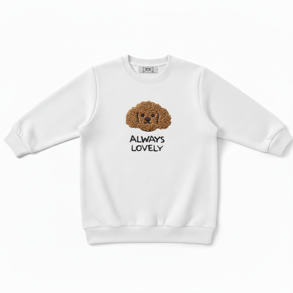 Always Lovely Curly Poodle Pet Lover Crewneck C1025