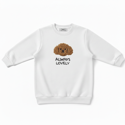 Always Lovely Curly Poodle Pet Lover Crewneck C1025