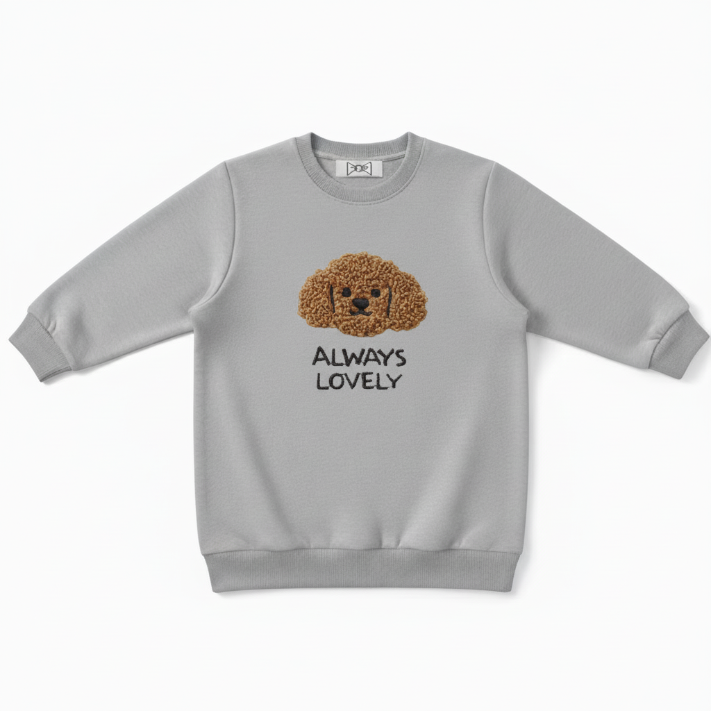 Always Lovely Curly Poodle Pet Lover Crewneck C1025