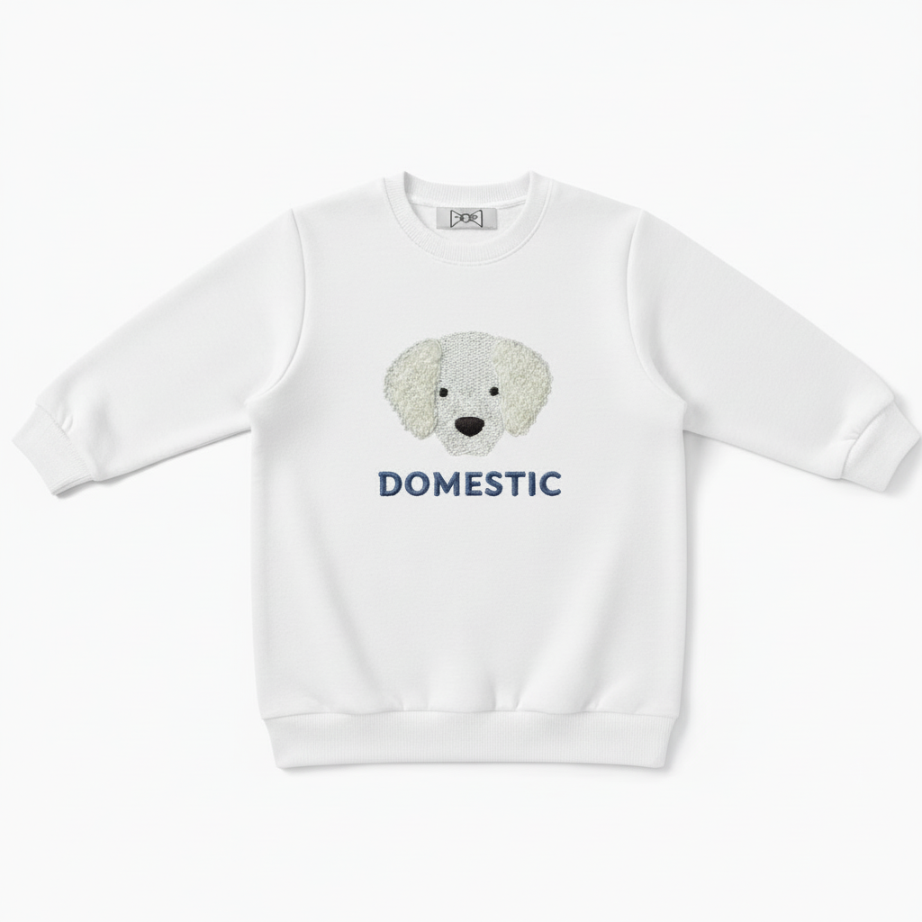 Domestic White Poodle Pet Lover Crewneck C1026