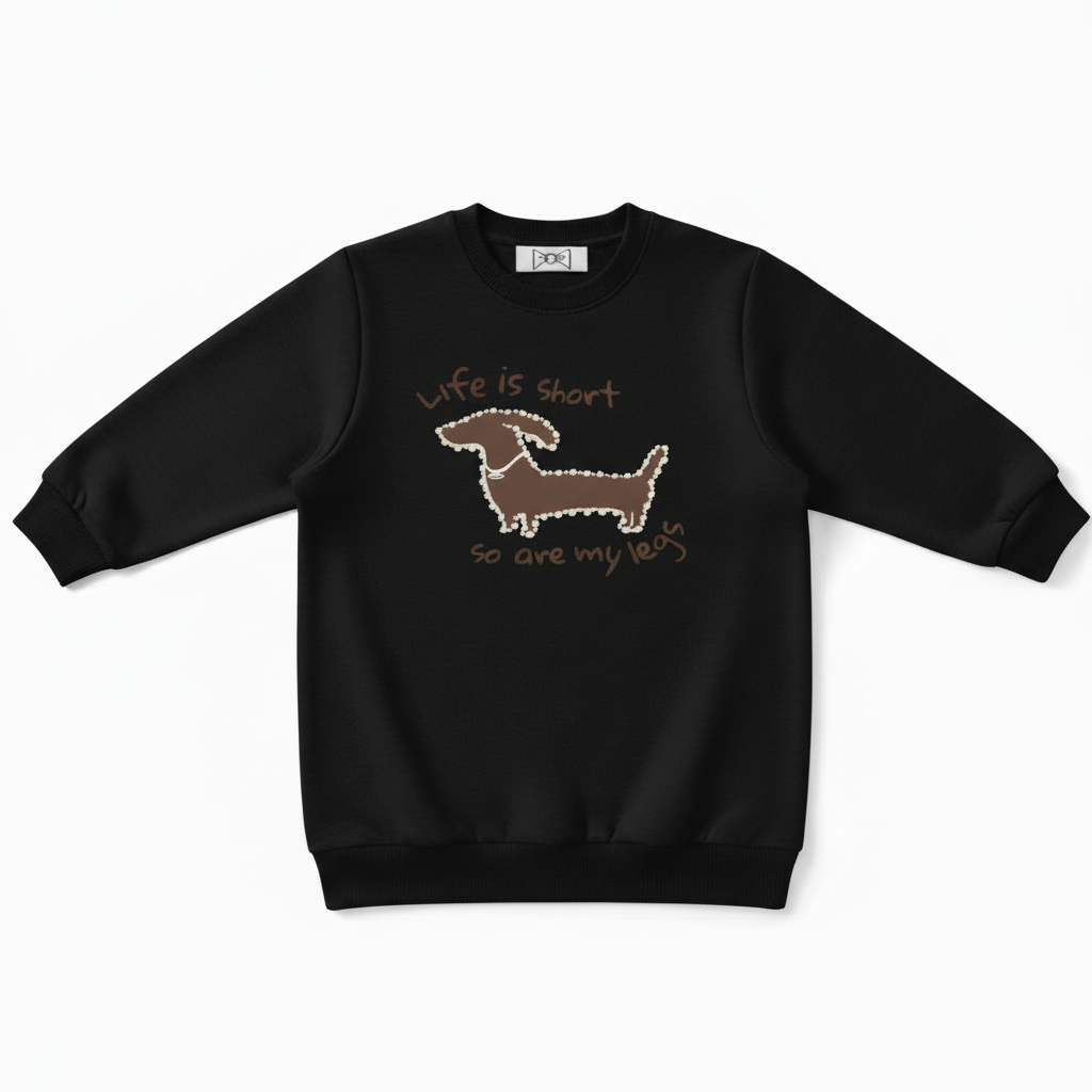Funny Short Legs Dog Quote Graphic Pet Lover Crewneck C1027