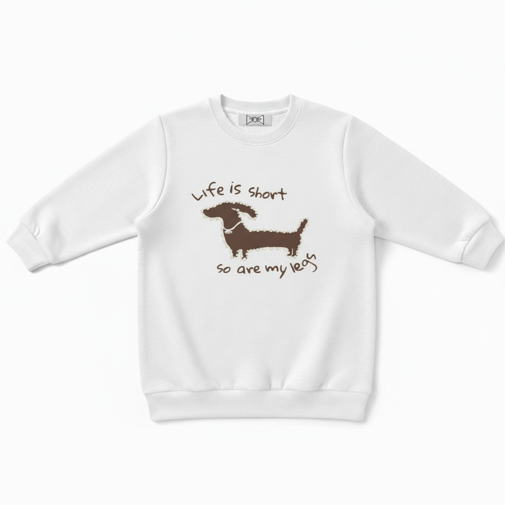Funny Short Legs Dog Quote Graphic Pet Lover Crewneck C1027