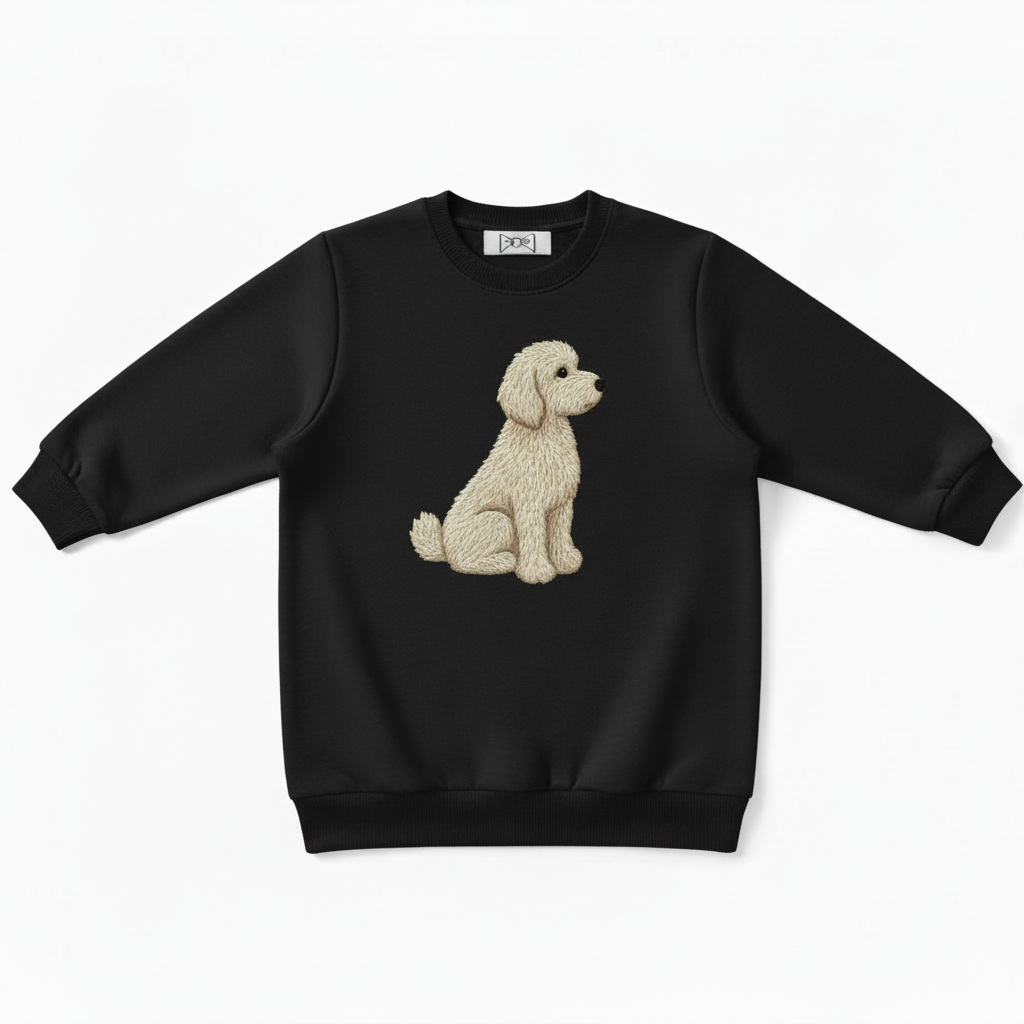Golden Doodle Sitting Pose Dog Lover Crewneck C1030