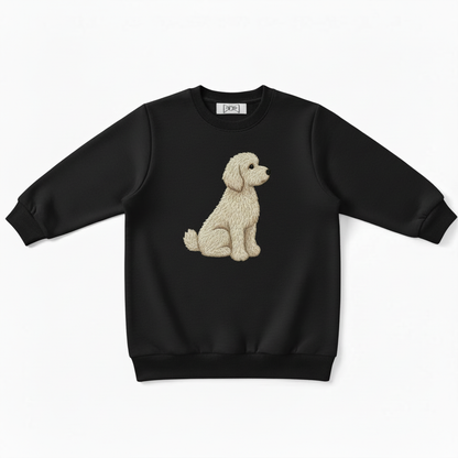 Golden Doodle Sitting Pose Dog Lover Crewneck C1030