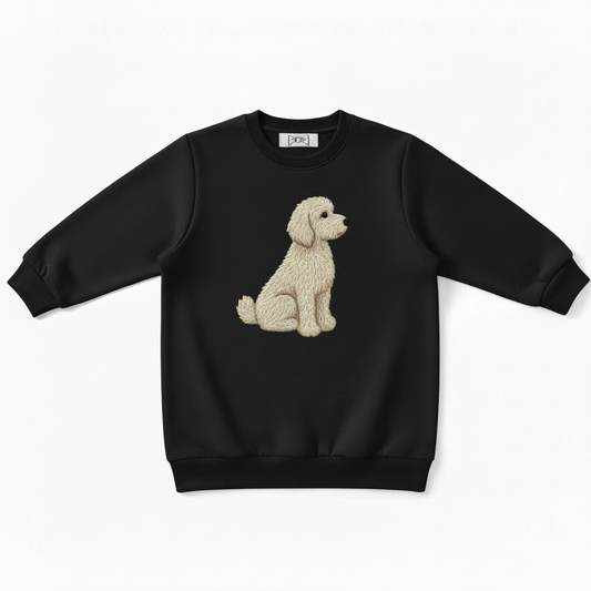 Golden Doodle Sitting Pose Dog Lover Crewneck C1030