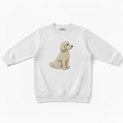 Golden Doodle Sitting Pose Dog Lover Crewneck C1030