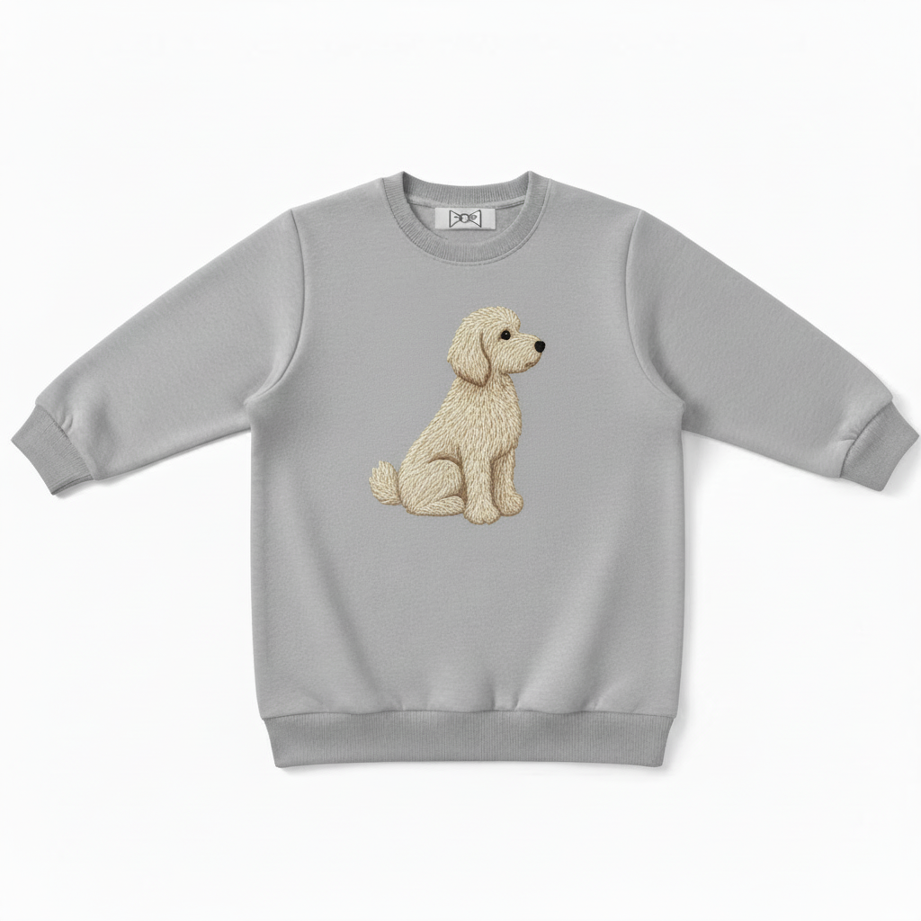 Golden Doodle Sitting Pose Dog Lover Crewneck C1030