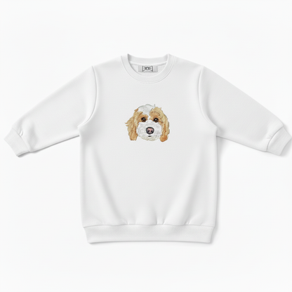 Cute Doodle Dog Face Graphic Crewneck C1031