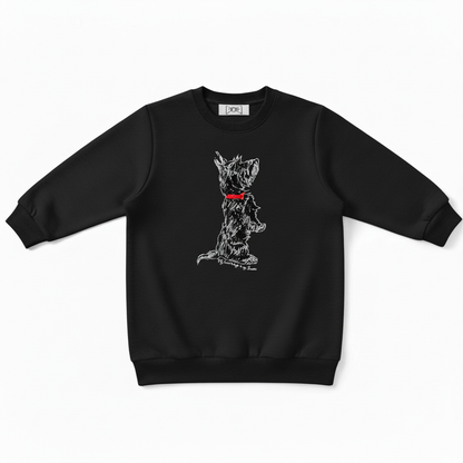 White Line Art Dog Pet Lover Crewneck C1032
