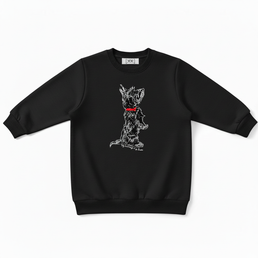 White Line Art Dog Pet Lover Crewneck C1032