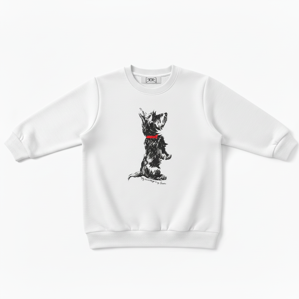 White Line Art Dog Pet Lover Crewneck C1032