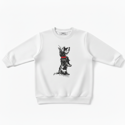 White Line Art Dog Pet Lover Crewneck C1032