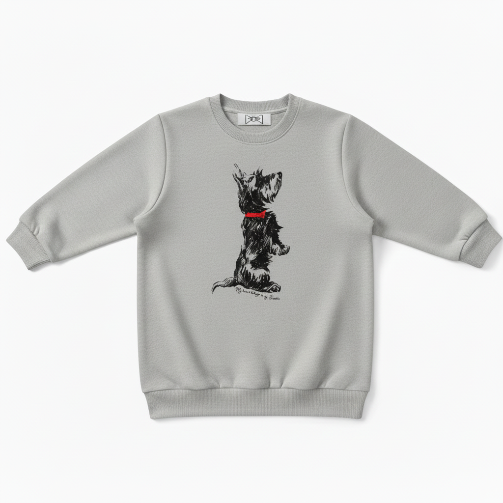White Line Art Dog Pet Lover Crewneck C1032