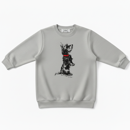 White Line Art Dog Pet Lover Crewneck C1032