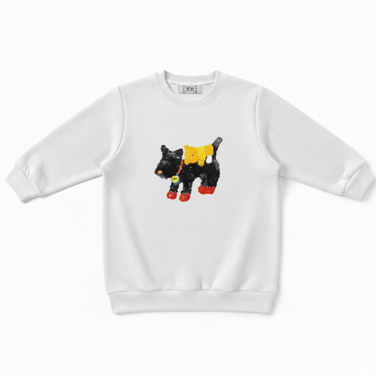 Artistic Scottie Dog Yellow Outfit Graphic Crewneck C1033