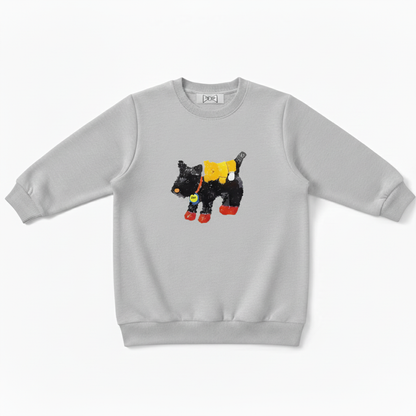 Artistic Scottie Dog Yellow Outfit Graphic Crewneck C1033