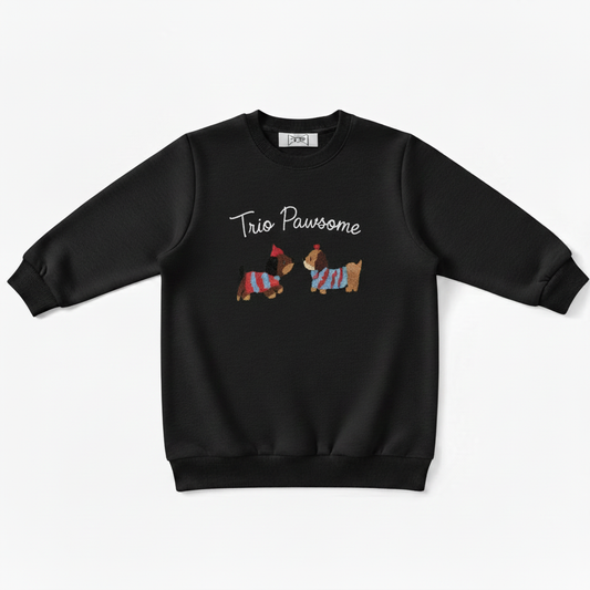 Trio Pawsome Yorkie Dogs Graphic Crewneck C1042