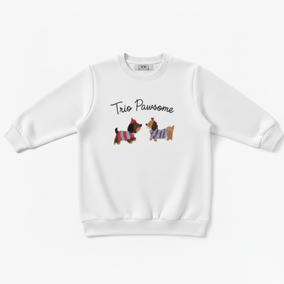 Trio Pawsome Yorkie Dogs Graphic Crewneck C1042