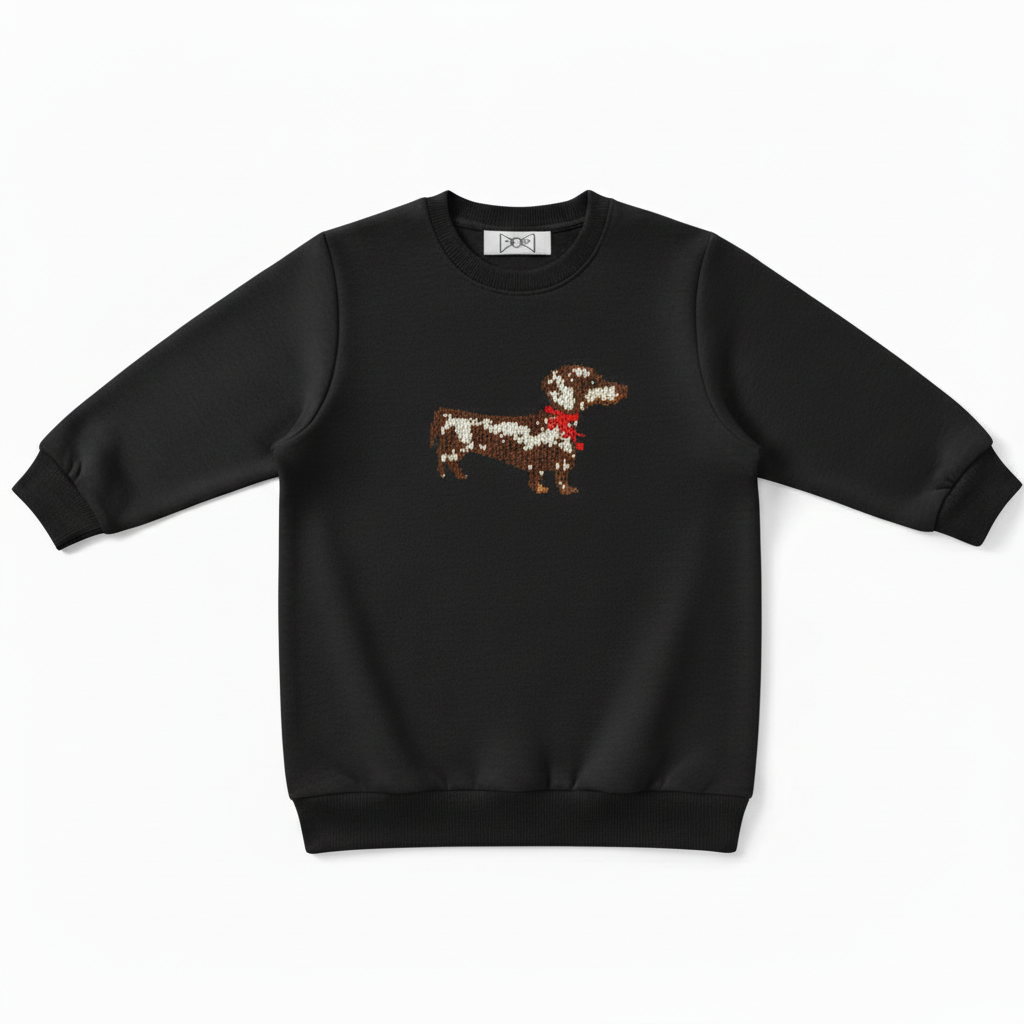 Brown White Spaniel Red Bandana Pet Crewneck C1044