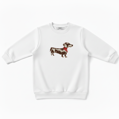 Brown White Spaniel Red Bandana Pet Crewneck C1044