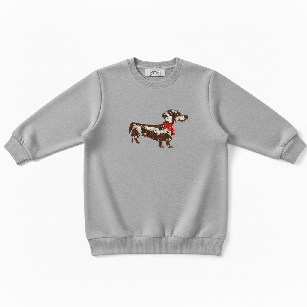 Brown White Spaniel Red Bandana Pet Crewneck C1044