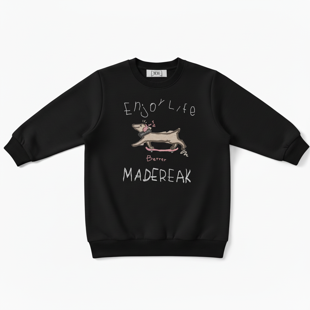 Skateboard Dog Enjoy Life Graphic Pet Crewneck C1041
