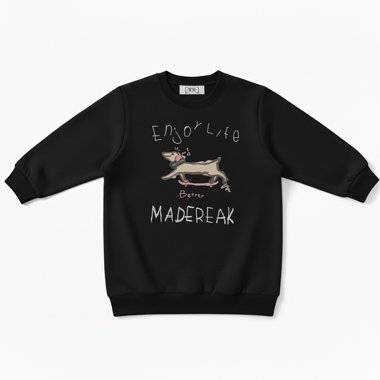 Skateboard Dog Enjoy Life Graphic Pet Crewneck C1041