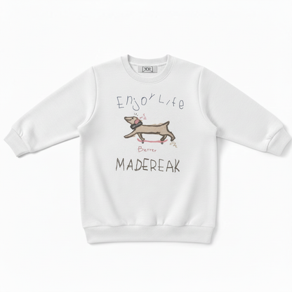 Skateboard Dog Enjoy Life Graphic Pet Crewneck C1041