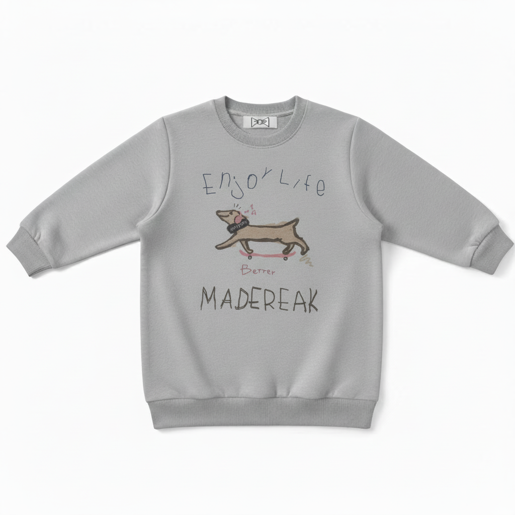 Skateboard Dog Enjoy Life Graphic Pet Crewneck C1041